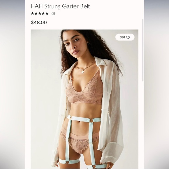 NWT Free People We Are HAH Strung Out Garter Brite Baby Blue OS XS S M L XL - Picture 2 of 9